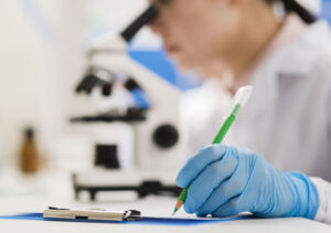 female scientist working laboratory